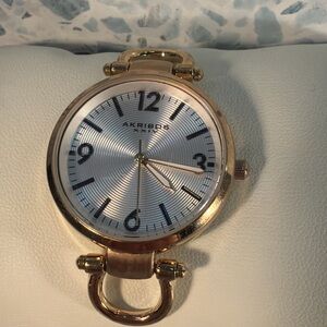 Akribos XXIV Rose Gold Watch Head Only AK761OR Needs Battery No Strap